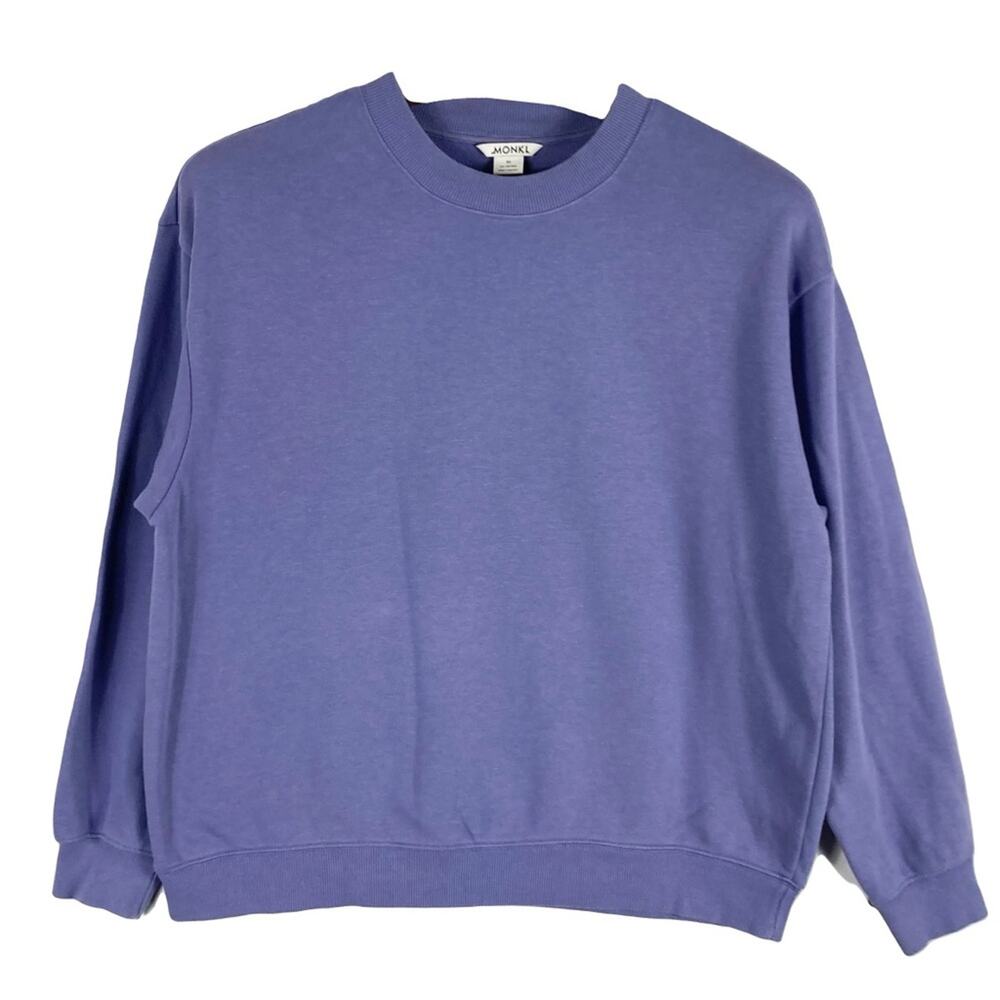nwot MONKI Sweatshirt Women M Lilac Purple Long-Sleeve Stretch-Cotton Round-Neck